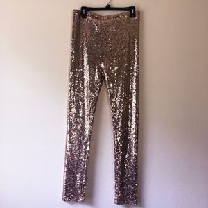 Size 10 rose gold sequin pants